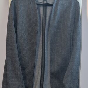 Dark Gray Open-Front Blazer Jacket